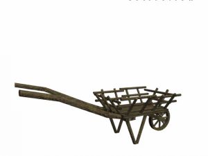 wooden wheelbarrow 3D Model