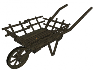 wooden wheelbarrow Model 3D