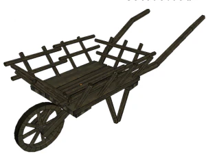 wooden wheelbarrow 3D Model