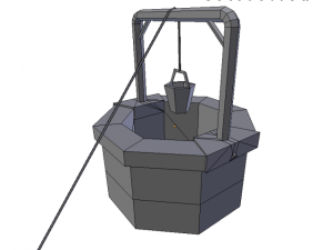 medieval water well Modèle 3D