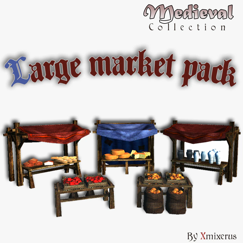 market places collection 3D Model .c4d .max .obj .3ds .fbx .stl .blend