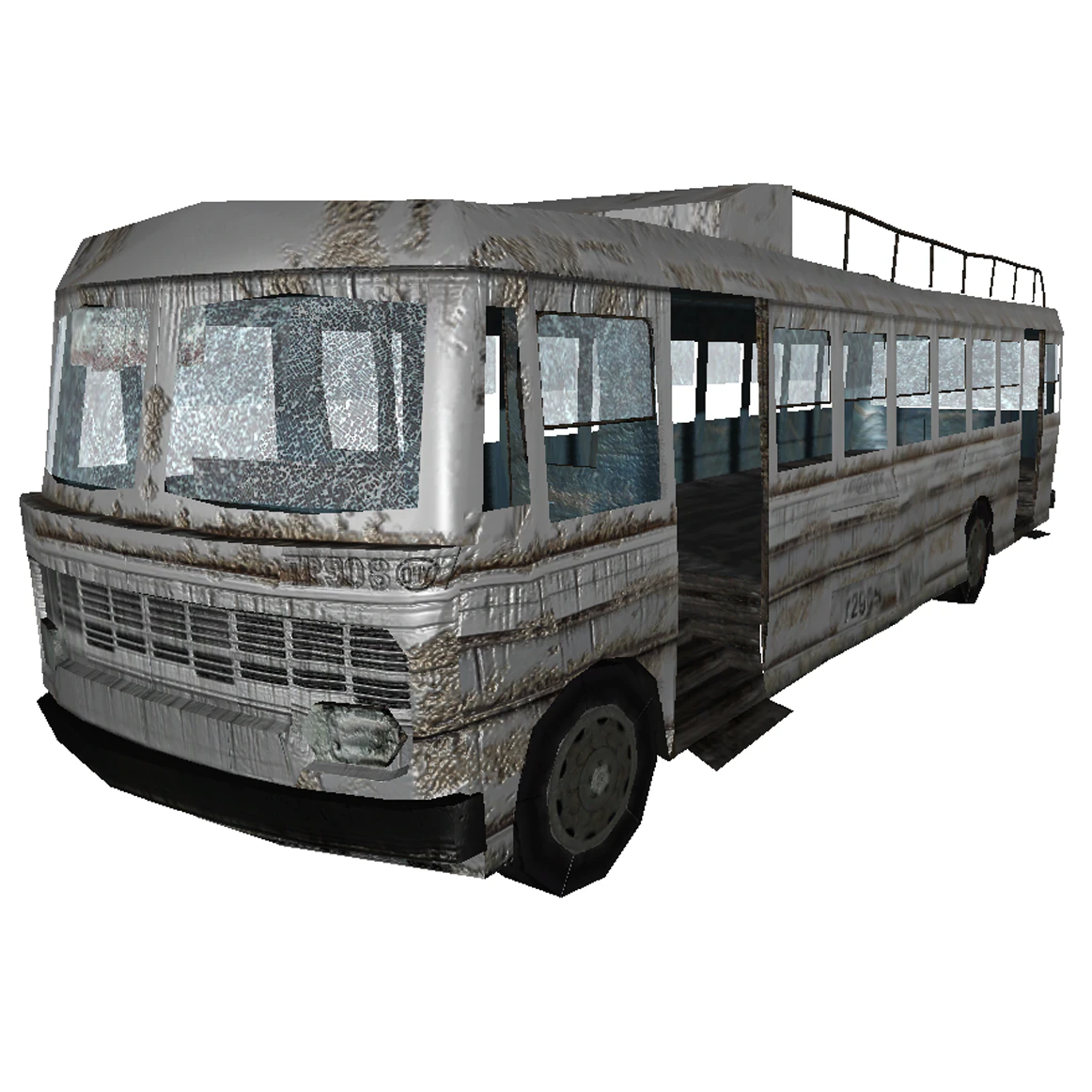 crashed bus 3D Model .c4d .max .obj .3ds .fbx .stl .blend 