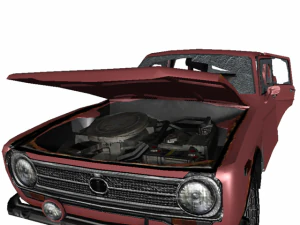 추락한 자동차 1 3D 모델