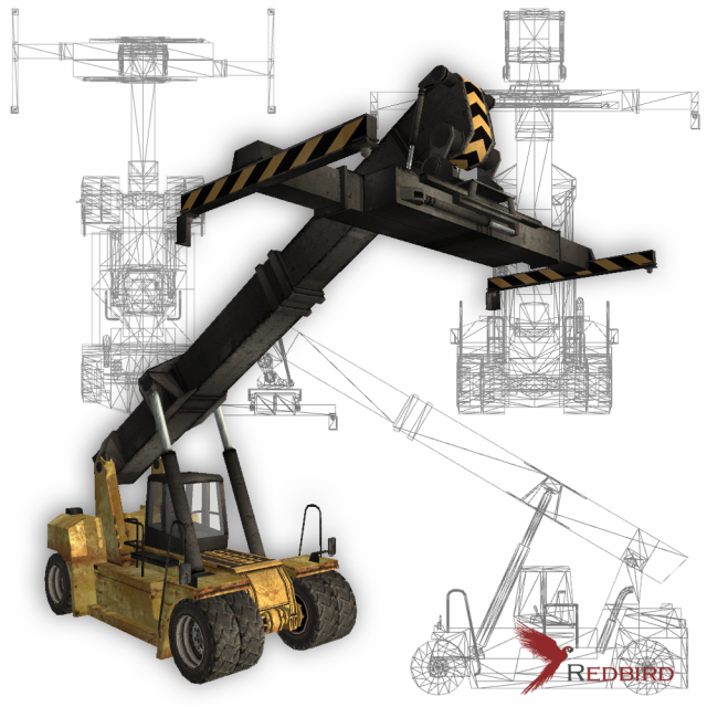 reach stacker low poly 3D Model .c4d .max .obj .3ds .fbx .stl .blend 