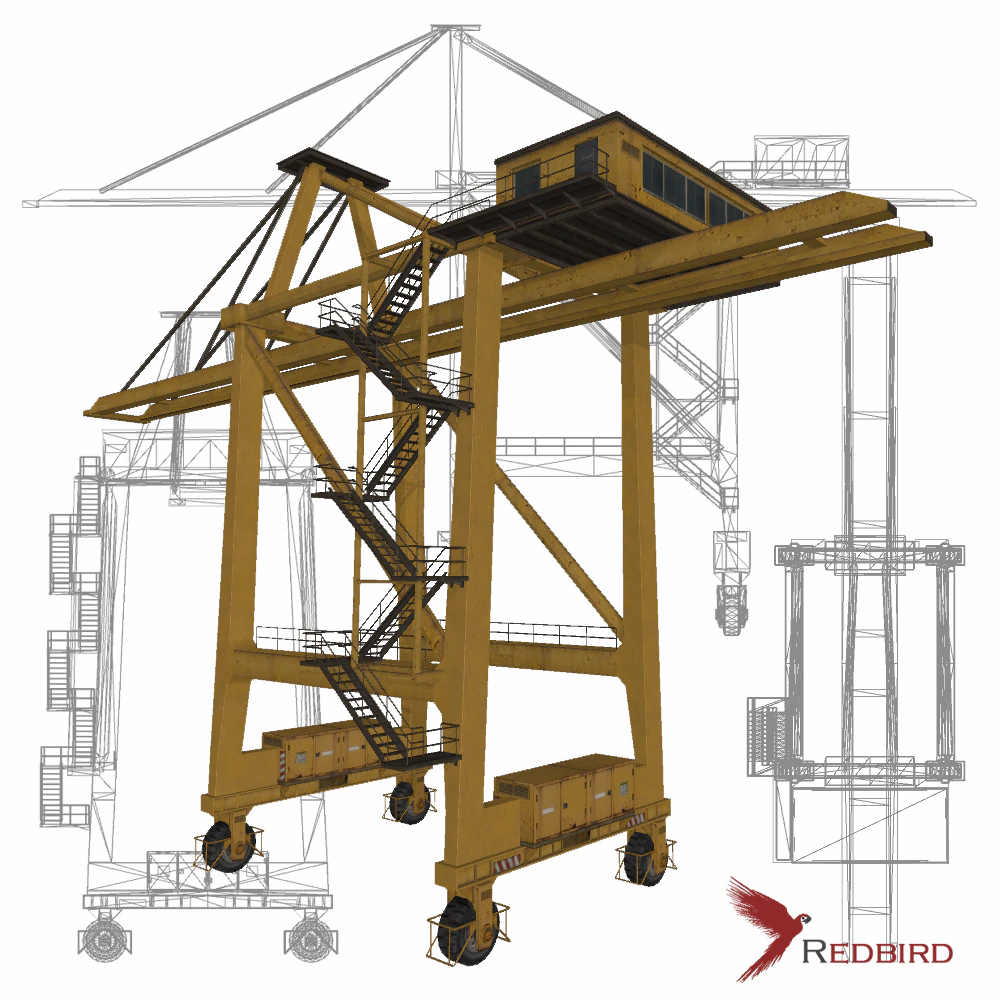 port or railway crane 3D Model .c4d .max .obj .3ds .fbx .stl .blend 