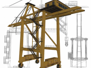port or railway crane 3D Model