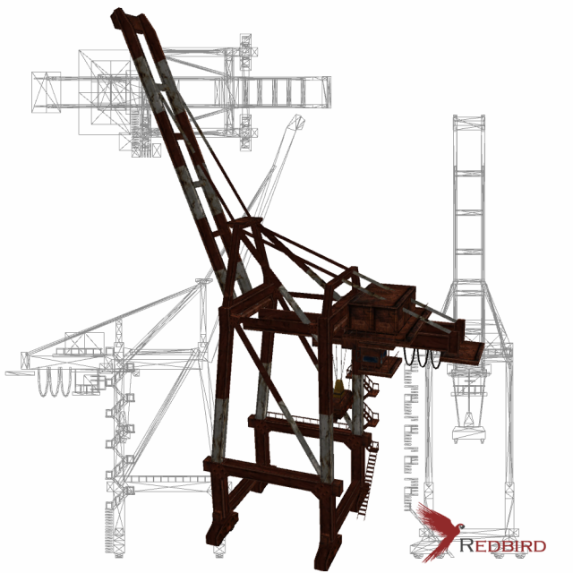 port or railway crane Modello 3D .c4d .max .obj .3ds .fbx .stl .blend 