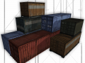 shipping containers low poly Model 3D