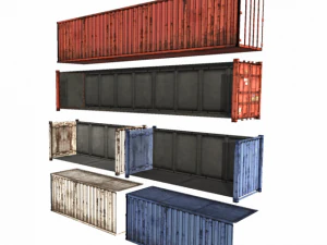 shipping containers low poly 3D Model