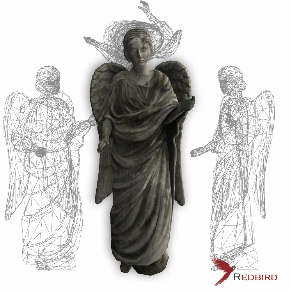 statue pf angel low poly 3D Model .c4d .max .obj .3ds .fbx .stl .blend