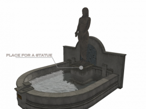fountain low poly 3D 모델