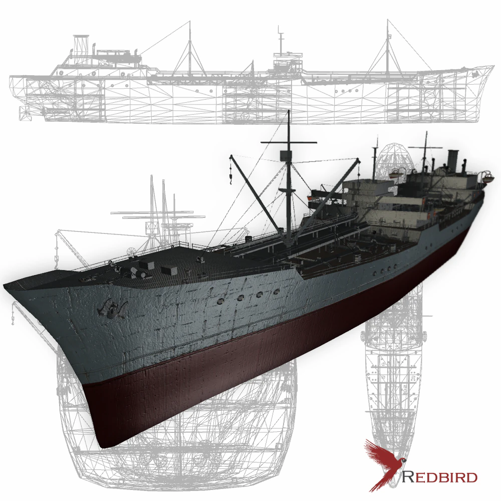 tanker ship low poly 3D Model .c4d .max .obj .3ds .fbx .stl .blend