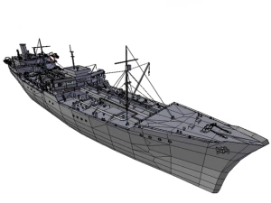 tanker ship low poly 3D Model