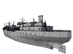 tanker ship low poly 3D Model