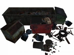 garbage package low poly Modello 3D