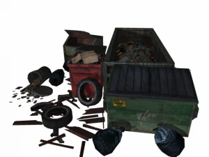 paket sampah poli rendah Model 3D