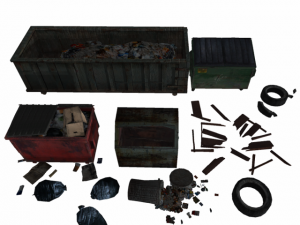 garbage package low poly Modello 3D