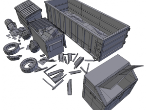 garbage package low poly Modello 3D