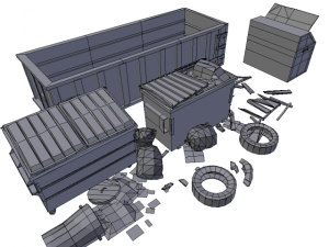 garbage package low poly Modello 3D