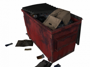 dumpster red low poly 3D मॉडल