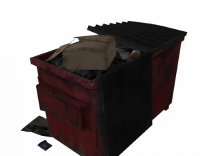 dumpster red low poly 3D Model