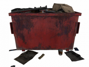 dumpster red low poly 3D मॉडल