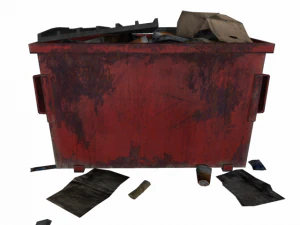 dumpster red low poly 3D Model