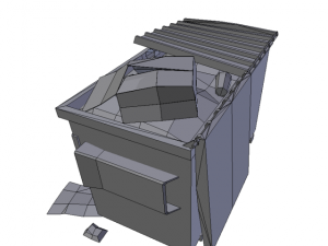 dumpster red low poly 3D मॉडल