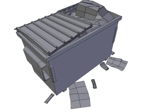 dumpster red low poly 3D Model