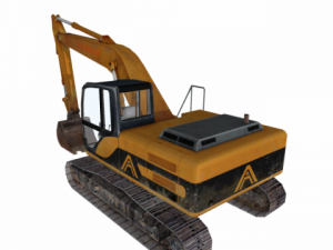 excavator yellow low poly Model 3D
