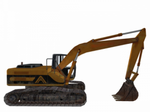 excavator yellow low poly Model 3D