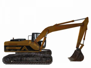excavator yellow low poly 3D Model