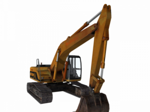 excavator yellow low poly Model 3D
