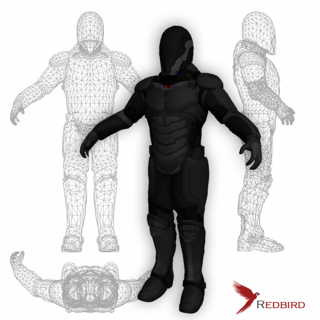starship pilot sci fi low poly 3D 모델 .c4d .max .obj .3ds .fbx .stl .blend 