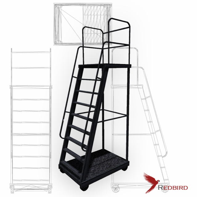 ladder black industrial low poly 3Dモデル .c4d .max .obj .3ds .fbx .stl .blend 