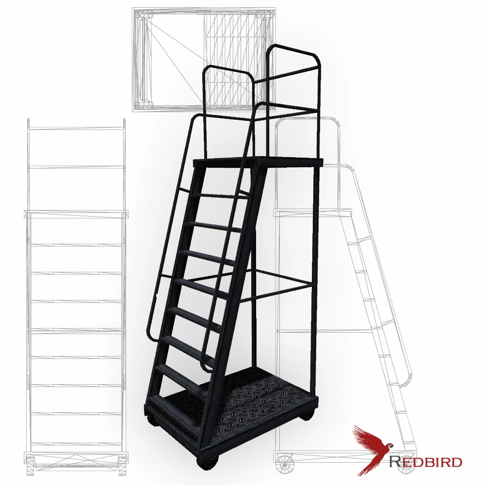 ladder black industrial low poly 3D Model .c4d .max .obj .3ds .fbx .stl .blend
