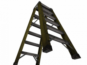 ladder yellow industrial low poly 3D Model