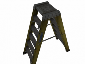 ladder yellow industrial low poly 3D Model