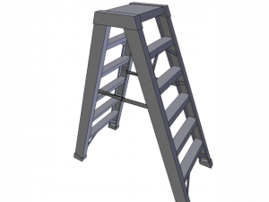 ladder yellow industrial low poly 3D Model