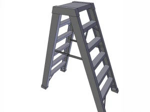 ladder yellow industrial low poly 3D Model