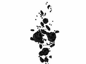 asteroids field low poly small 3D Model