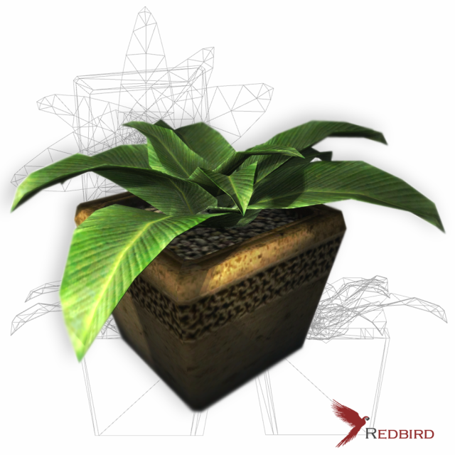plant in a pot game ready 3D Model .c4d .max .obj .3ds .fbx .stl .blend 