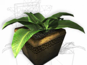 plant in a pot game ready 3D Model