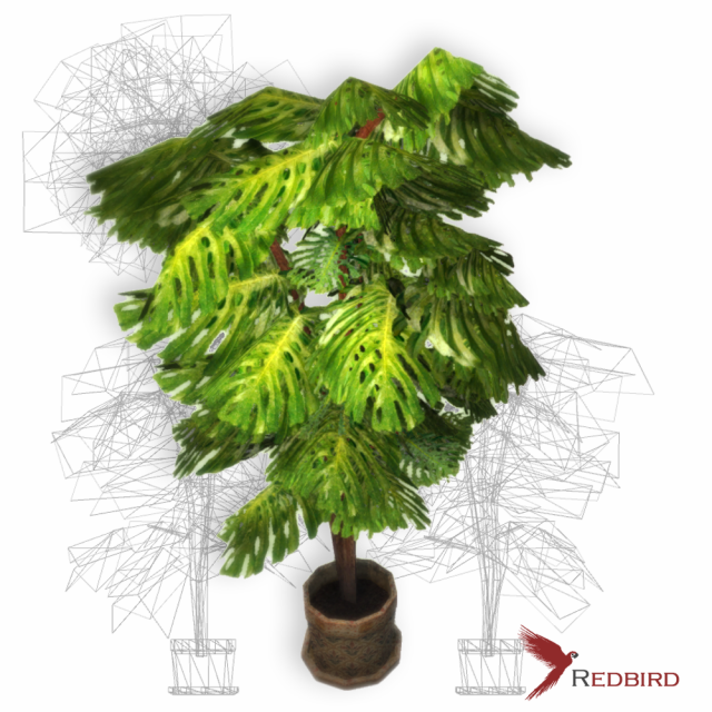 plant in a pot game ready 3D Model .c4d .max .obj .3ds .fbx .stl .blend 