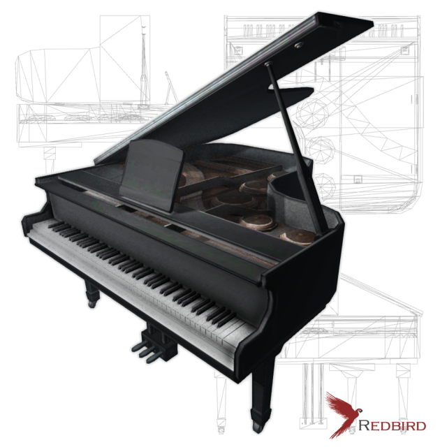 grand piano low poly Modelo 3D .c4d .max .obj .3ds .fbx .stl .blend 