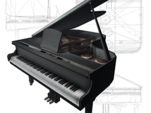 grand piano low poly 3D Model