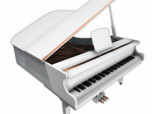 grand piano low poly white 3D Модель