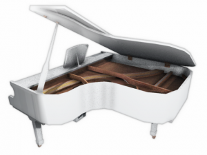 grand piano low poly white 3D Модель