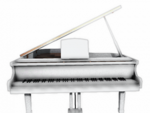 grand piano low poly white 3D Модель