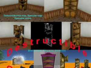 low poly mexican type cabinet 3D Model